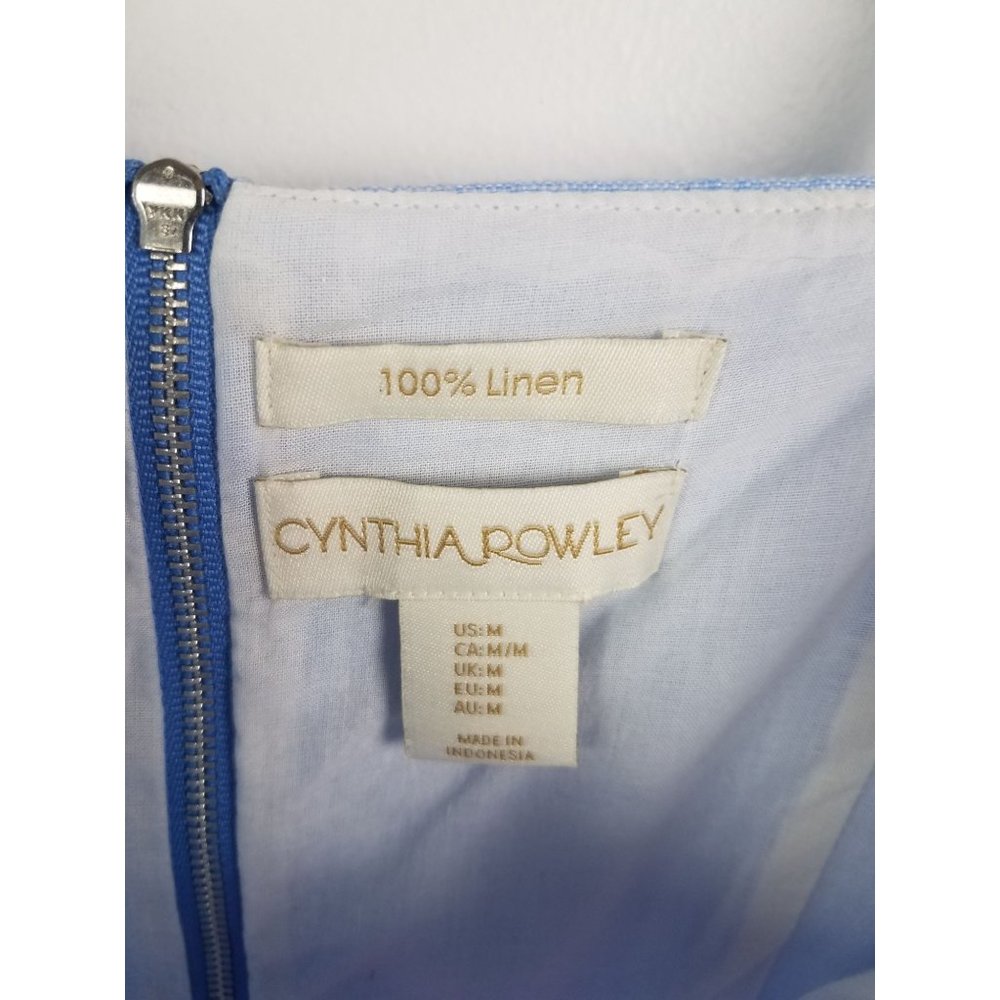Cynthia Rowley Women's Sz. M 100% Linen Tiered Color Block Short Sundress - Picture 2 of 8